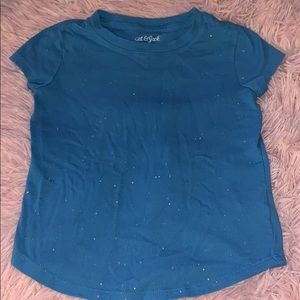 Cat & Jack blue glitter tshirt